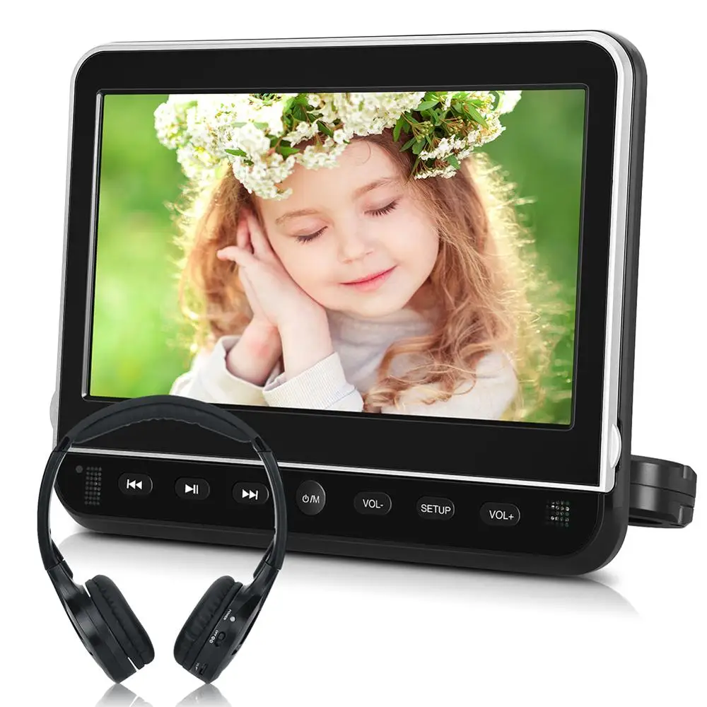 Тыква 10,1 дюймов Автомобильный подголовник монитор dvd-плеер USB/SD/HDMI/FM/игры TFT ЖК-экран сенсорная кнопка поддержка беспроводных наушников
