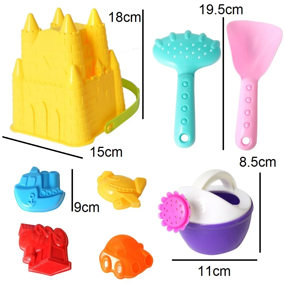 8 шт Открытый пляж песок игрушки набор пластиковый замок ведро Лейка лопата