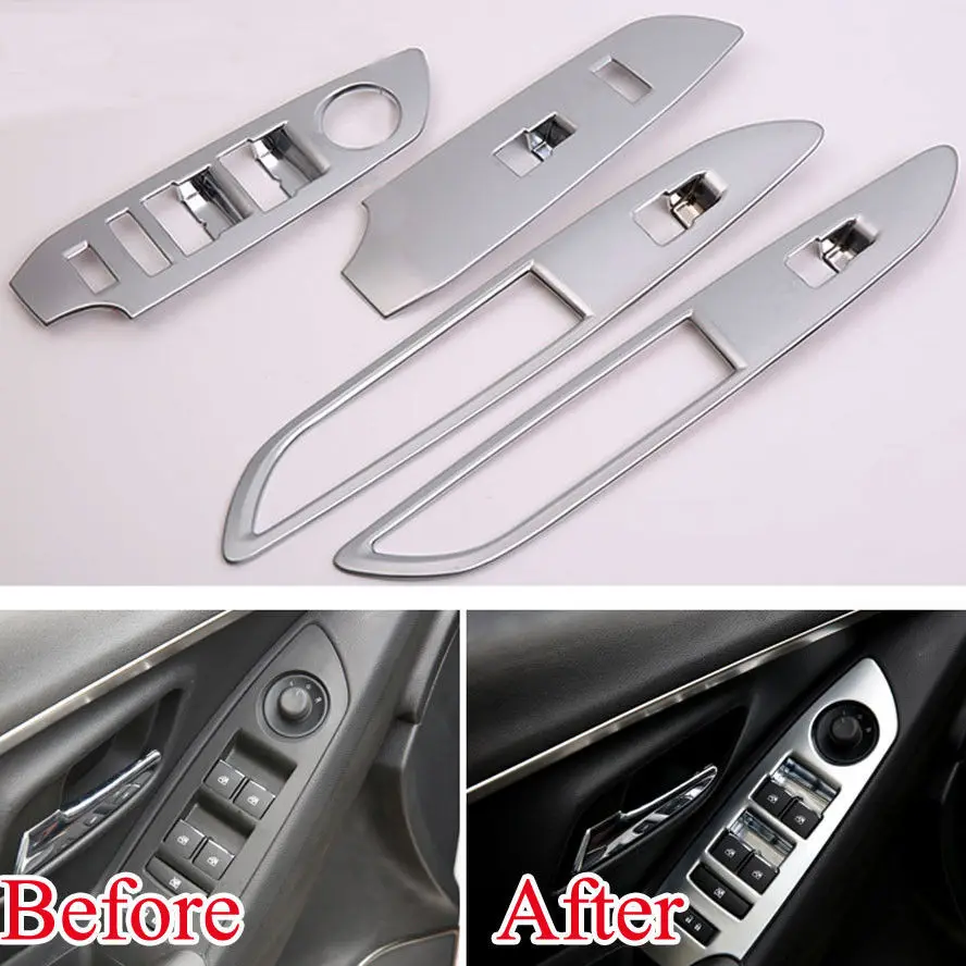 

BBQ@FUKA Car Inner Door Window Lift Button Switch Panel Cover Frame Trim Styling Sticker Fit For Chevrolet Trax 2013-2015