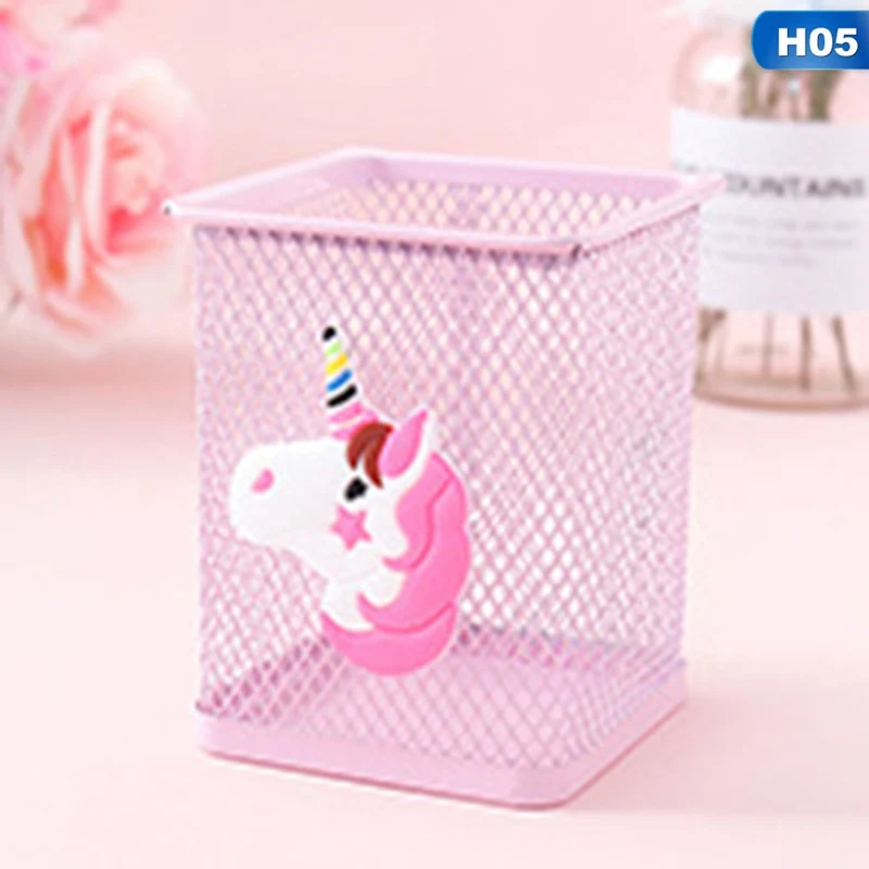 1 шт. Kawaii розовый единорог кактус Фламинго квадратный канцелярский ящик для хранения управление чехол Подставка для ручек и карандашей подставка студенческие канцелярские принадлежности