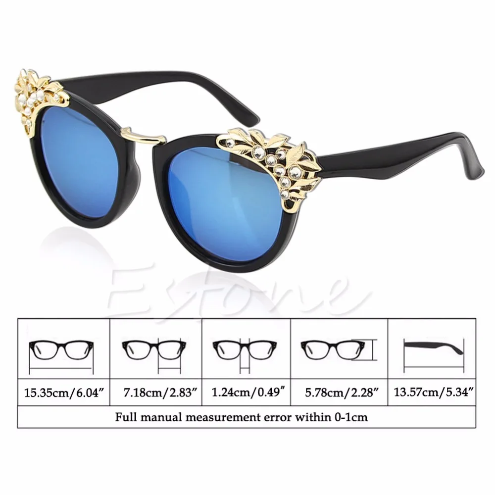 

New 2017 Classic Women Sunglasses Jewelry Flower Rhinestone Decoration Sun glasses Vintage Shades Eyewear Gafas De Sol