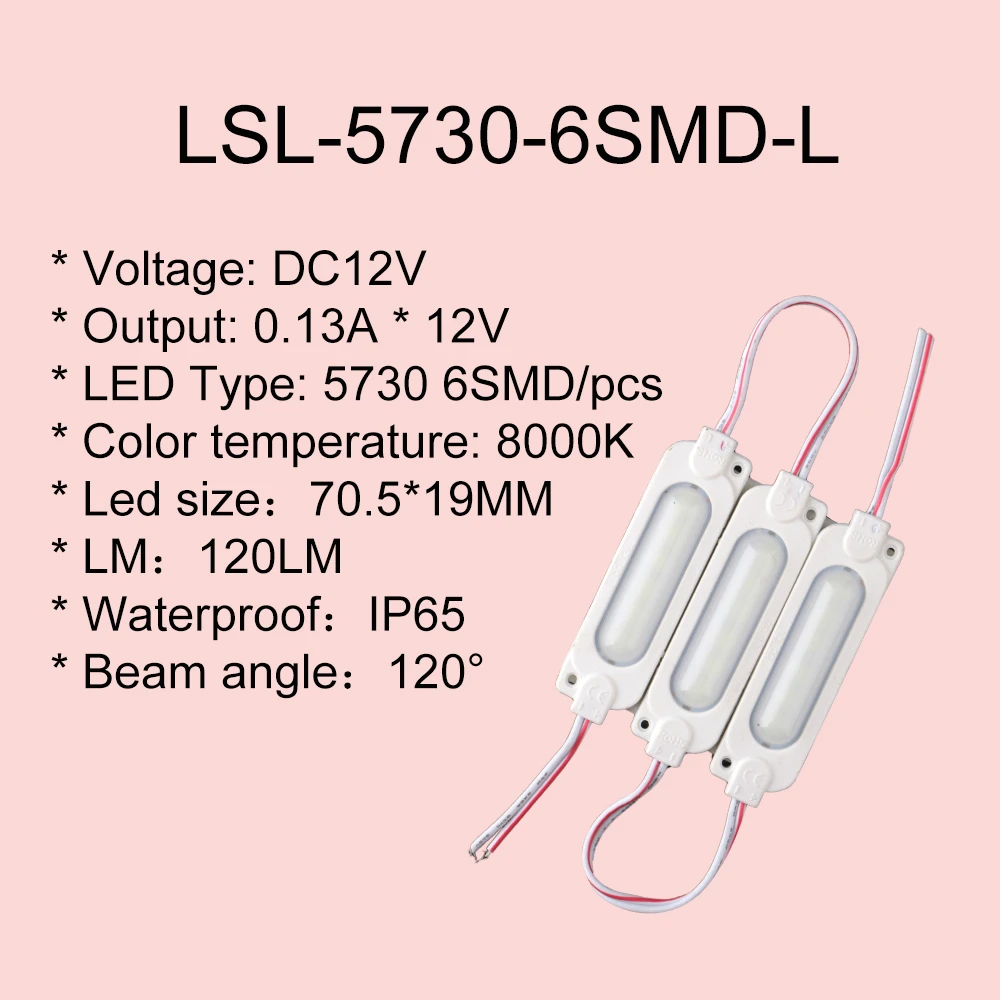 20 шт. LSL 5730 6SMD светодиодные полосы для автомобиля IP65 декоративный светильник Предупреждение ющий светильник DRL водонепроницаемый светящийся знак для автомобиля светильник