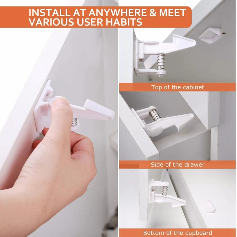 6 шт. домашняя детская пружинный замок для безопасности двери шкафа детей защиты