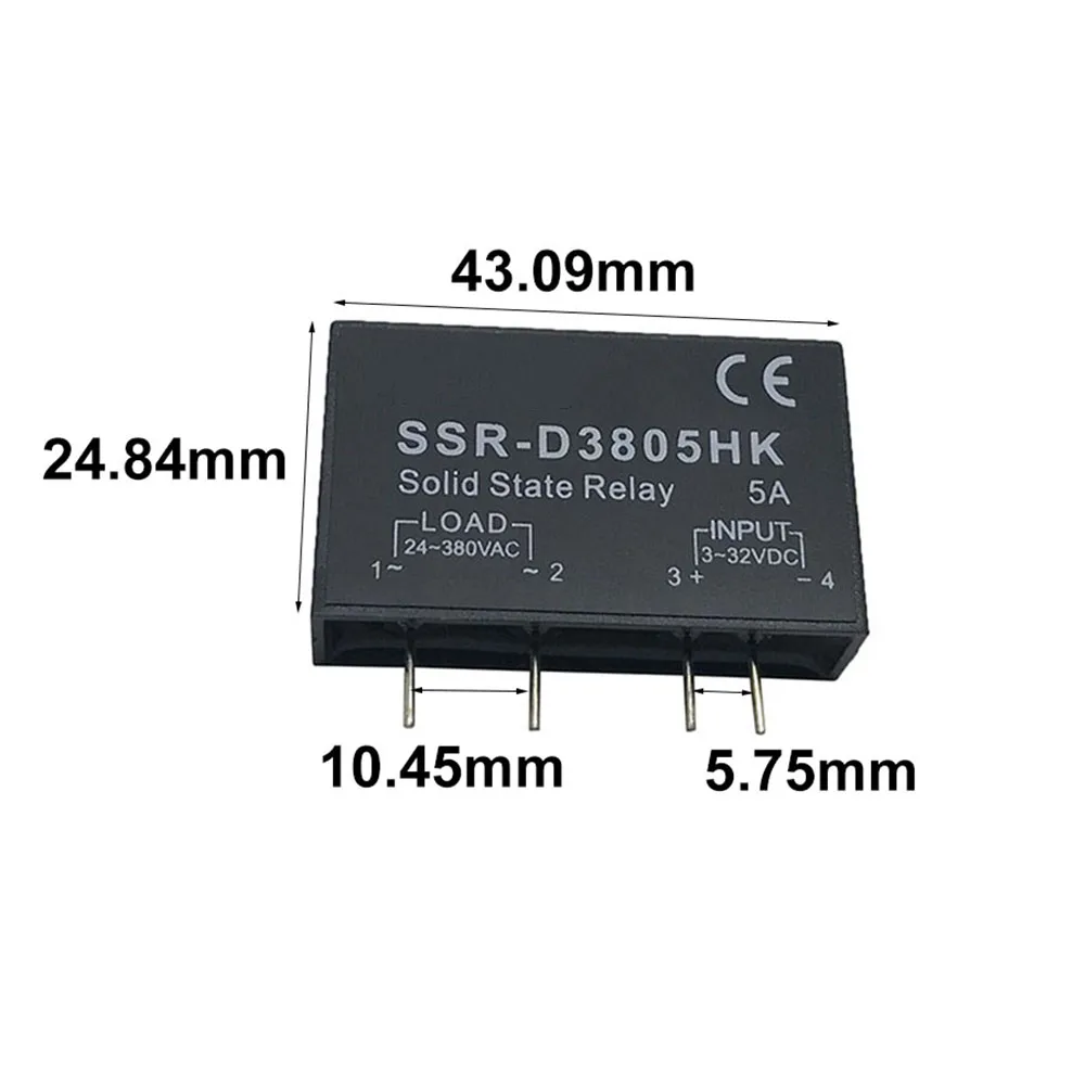 PCB с контактами SSR-D3805HK 5А DC-AC твердотельные реле SSR-D3805HK