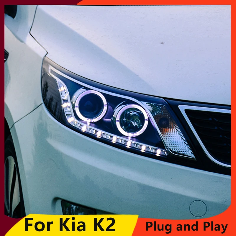 KOWELL автомобильный Стайлинг для Kia K2 фары 2011 Новинка 2014 года Рио светодиодный