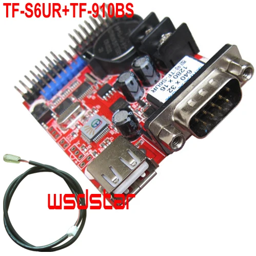 TF S6UR + 910BS датчик яркости 1280*16 640*32 1 * HUB08 и 2 HUB12 USB последовательный порт одноцветная