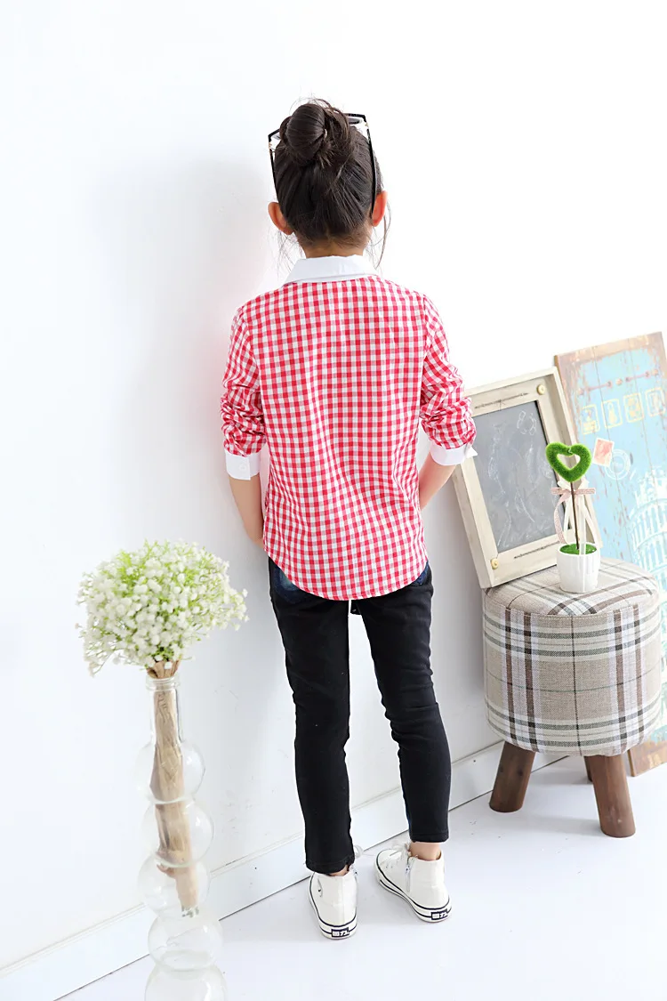 Школьные блузки для девочек с длинным рукавом и винтажным отложным воротником