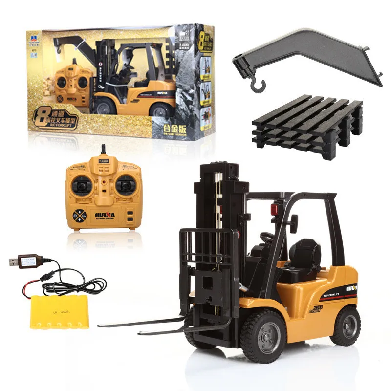 Новое поступление HuiNa 577 вилочный погрузчик сплав металл пластик 2 4G 8CH RC грузовик