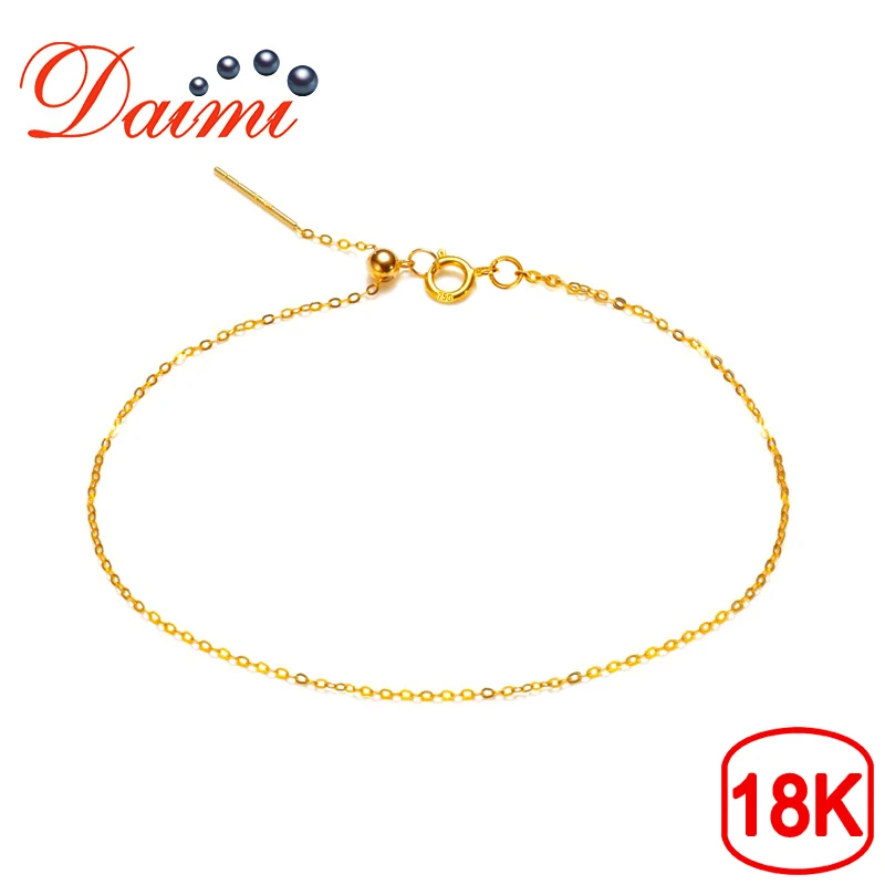 DMBGC001 18K цепочка из желтого золота Регулируемый Браслет чистого Универсальный