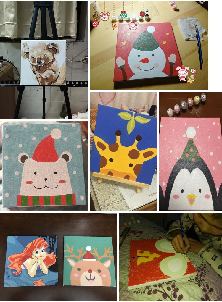 В рамке 20x20 см diy картины маслом по номерам живопись на холсте, мультфильмы для детской комнаты в подарок настенный Декор домашний декор