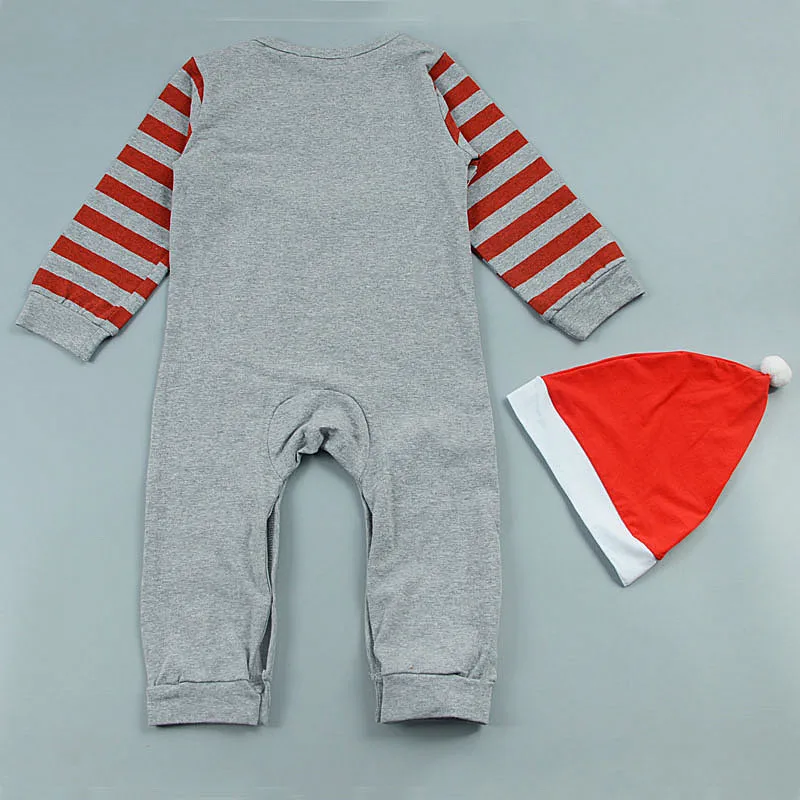 Новогодняя одежда для малышей осенне зимний Рождественский комбинезон с