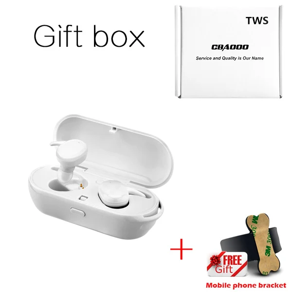 Gift box CBAOOO T2S TWS Bluetooth 5,0 наушники Беспроводная гарнитура сенсорное управление Стерео Бас водонепроницаемые наушники с зарядным устройством портативные - Цвет: Gift box