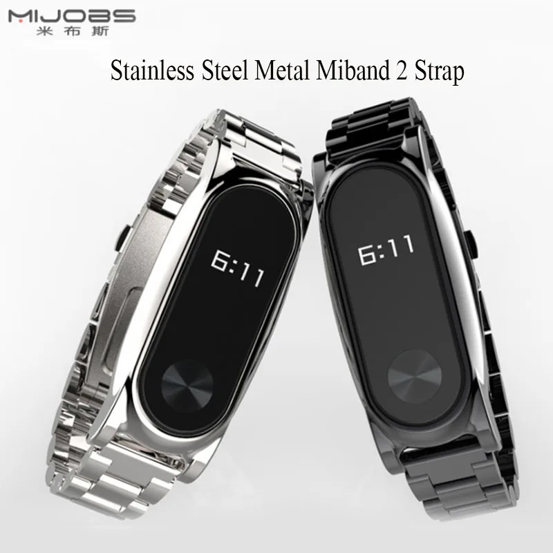 Для xiaomi mi band 2 ремешок плюс нержавеющая сталь металлический Безвинтовой для Смарт