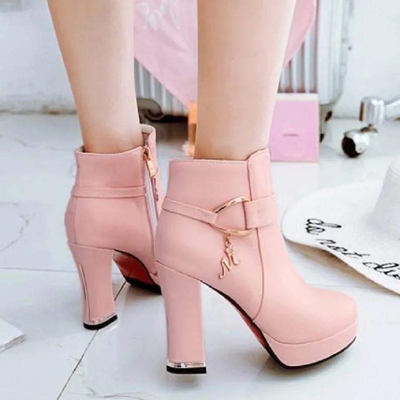 Cresfimix bottes de femmes/Женские повседневные уличные сапоги на высоком каблуке Милые
