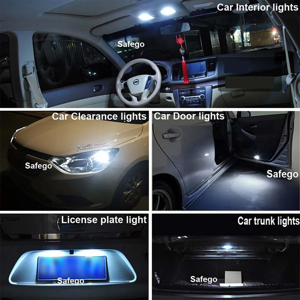 

Car Wedge Dashboard Light 10Pcs/Set White 12V LED 194 168 158 5W 6500K Side Car Auto Wedge Dashboard Light