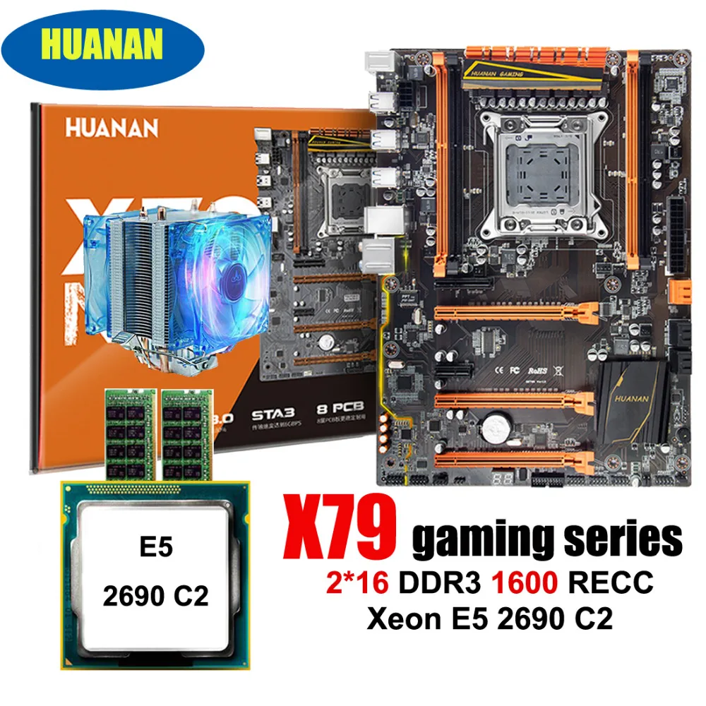 Материнская плата huanan Zhi deluxe X79 LGA2011 с M.2 слотом скидка материнская плата с процессором Xeon E5 2690 C2 2,9 ГГц ram 2*16G 1600 RECC