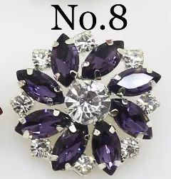 No.8 True purple LKERAN 28 мм 1 шт. модные стразы кристаллы пуговицы цветок хвостовик Кнопка DIY серебро Металл Швейные декоративные аксессуары для одежды - Цвет: No.8 True purple