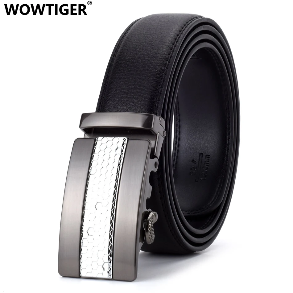 WOWTIGER Черный ширина 35 мм воловья кожа натуральная ремень для мужчин Высокое