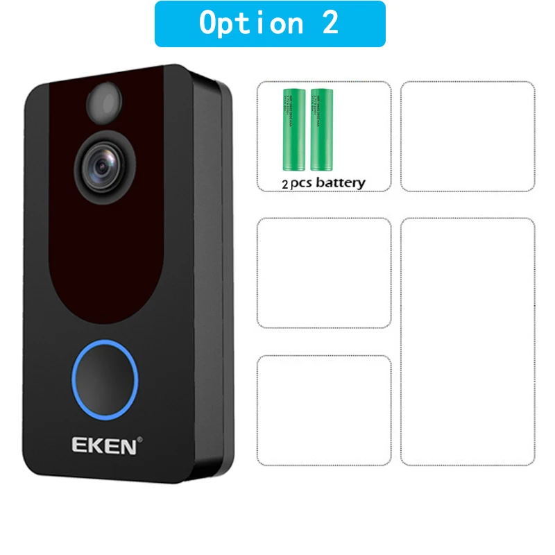 Option 2 Eken V7 видео doorbell1080p с ringtone ночного видения беспроводной мониторинг безопасности Интеллектуальное обнаружение движения домофон камера - Цвет: Option 2