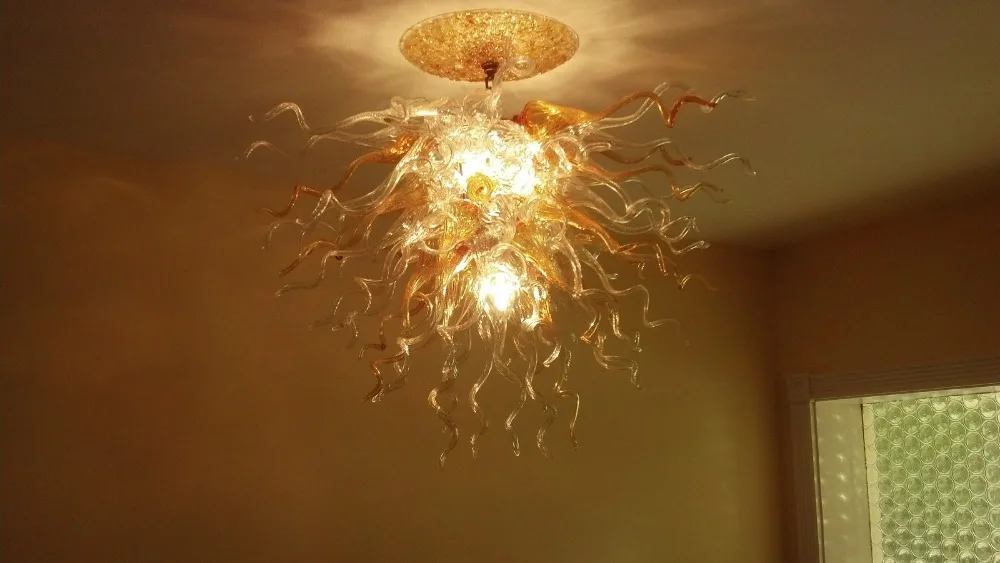 

Contemporary Handmade Blown Glass LED Gold Light