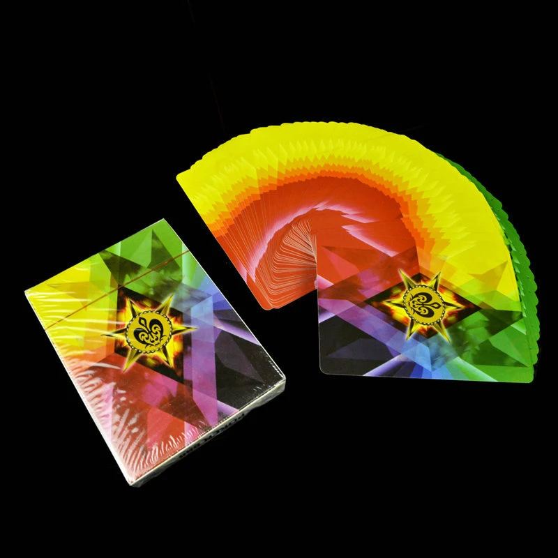 Ультра тонкий Радуга колода игральных карт покер крупным планом улица Волшебные