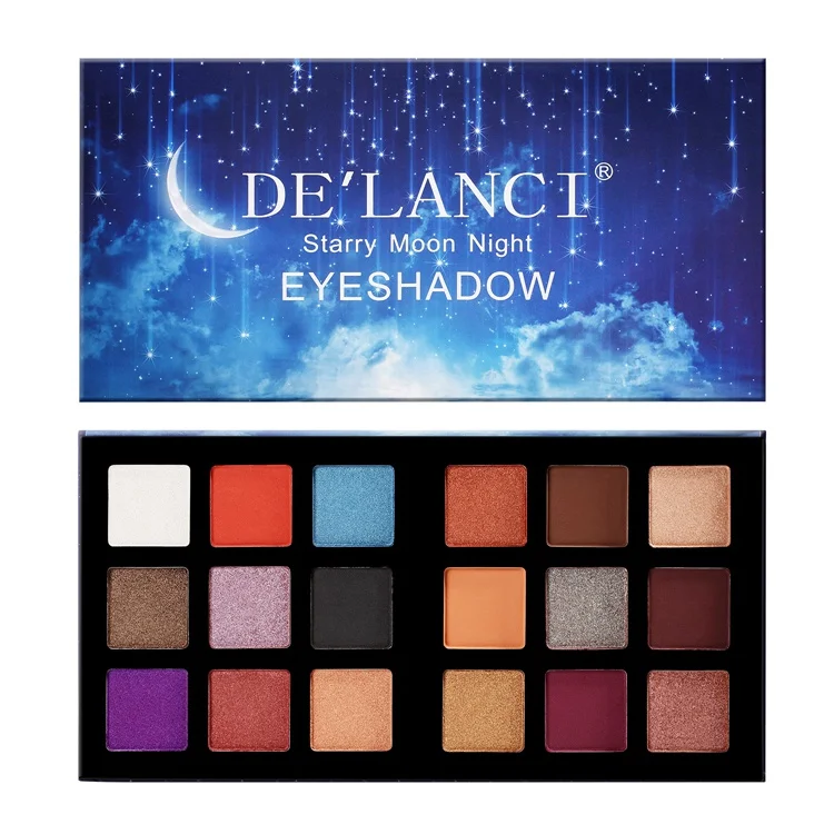 18 color DE'LANCI Nocturne тени для век Палитра Профессиональный 25 цветов макияж Палитра матовый мерцающий блеск пигментированные тени для век Пудра - Цвет: 18 color