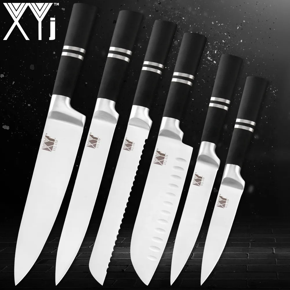 XYj, новинка, кухонный нож из нержавеющей стали, 3Cr13mov, набор кухонных поварских ножей, Ломтерезка для хлеба, стейк, сашими, нож, инструменты для приготовления пищи