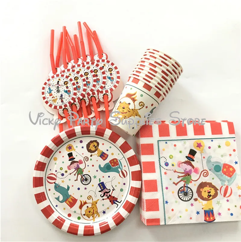 Набор одноразовой посуды на цирк 50 шт./лот | Дом и сад