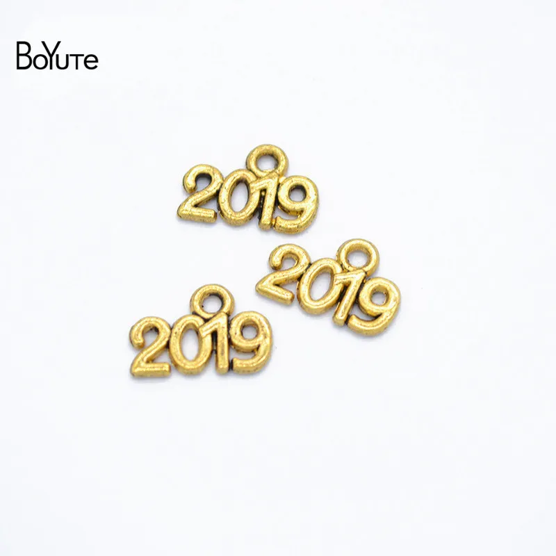 BoYuTe(100 шт./лот) металлический сплав 14*9 мм год сувенирные Подвески Diy ювелирные аксессуары 6 цветов