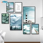 Скандинавский пейзаж, холст, озеро, лес, природа, настенная живопись, плакат и печать, скандинавские украшения, картины, домашний декор