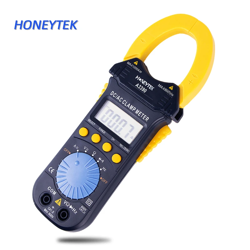 HONEYTEK Цифровой мультиметр клещи Тестер для измерения тока и напряжения True RMS мультиметр Омметр частота Avometer