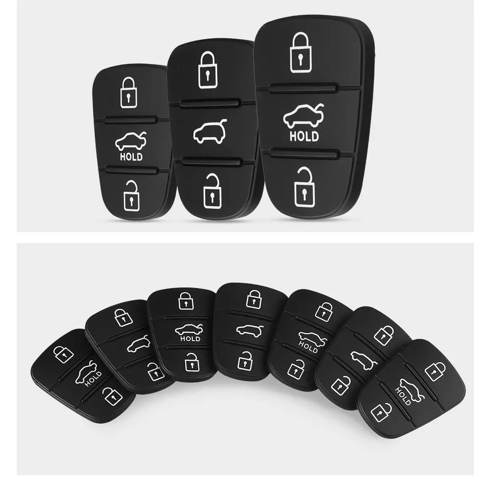 KEYYOU замена 3 кнопки резиновая накладка ключ оболочка для hyundai IX35 I30 Accent Kia K2 K5 Rio флип дистанционный ключ-брелок от машины чехол Крышка