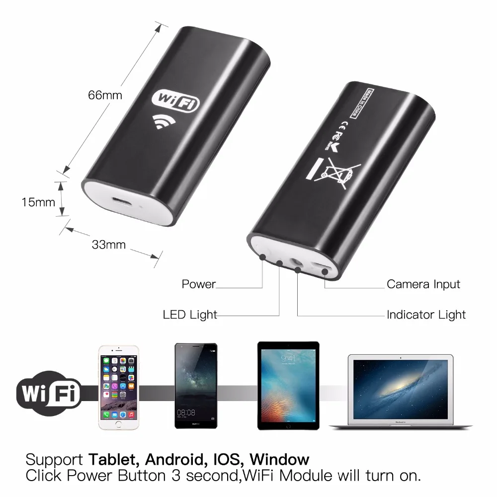 Wi-Fi эндоскопическая камера на Android 720P гибкий Usb-эндоскоп для Iphone Бороскоп