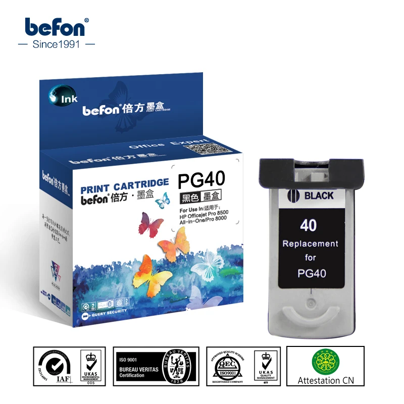 Совместимый с befon 40 сменный чернильный картридж для Canon PG40 PG PIXMA IP1180 1980 2580 2680 MP145 198