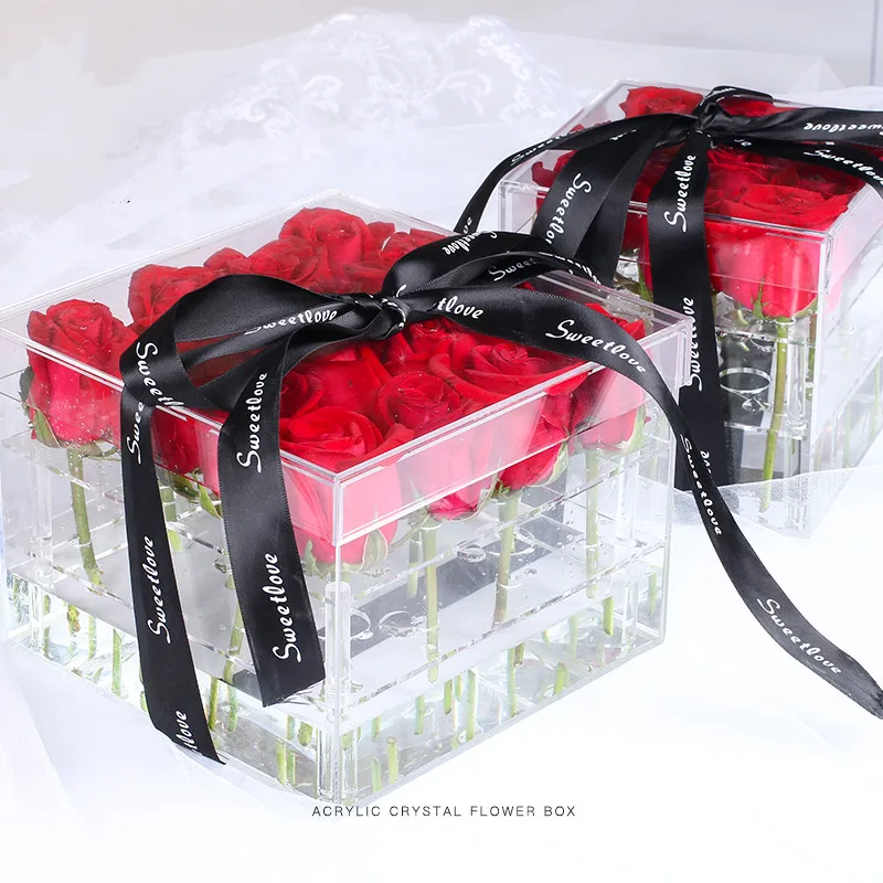Кристально прозрачный держатель для цветов акриловая коробка предложений