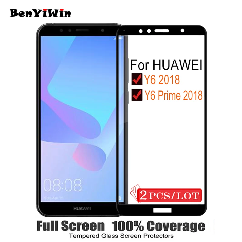 2 шт защита экрана из закаленного стекла полное покрытие для HUAWEI Y6 Prime 9H Защита от царапин защитная пленка для Y6 стекло