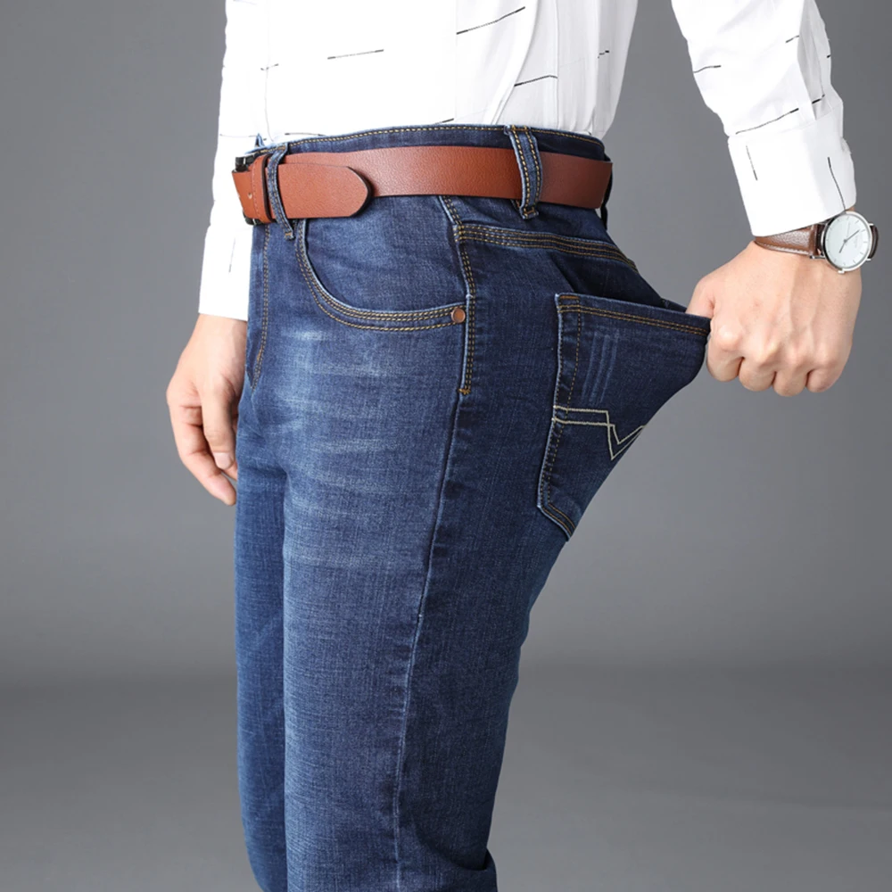 Men's Jenas Business Classic Leisure Basic styles men Jeans Straight pants High Quality Hot Sale Plus Size 40 (No Belt)