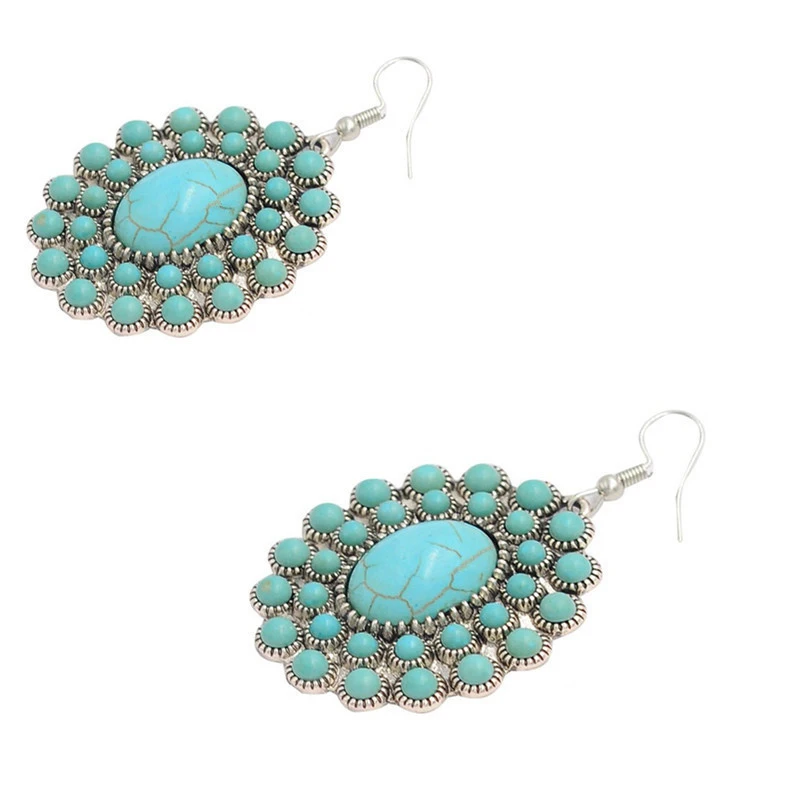 серьги с камнями Хиппи Boho Навахо ювелирных изделий бусинах камень чешские