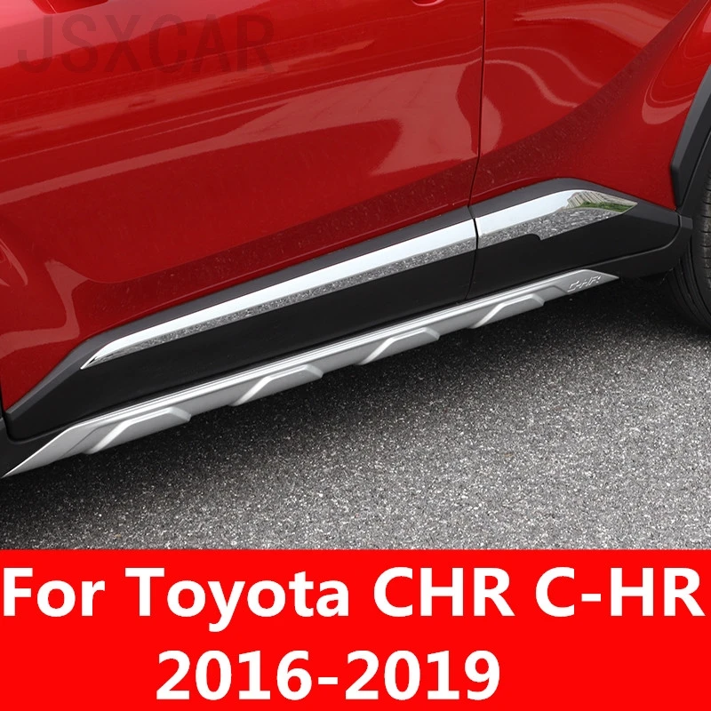Для Toyota CHR C-HR- Модифицированная специальная внешняя боковая юбка защита от столкновений полосы украшения двери автомобиля яркая полоса