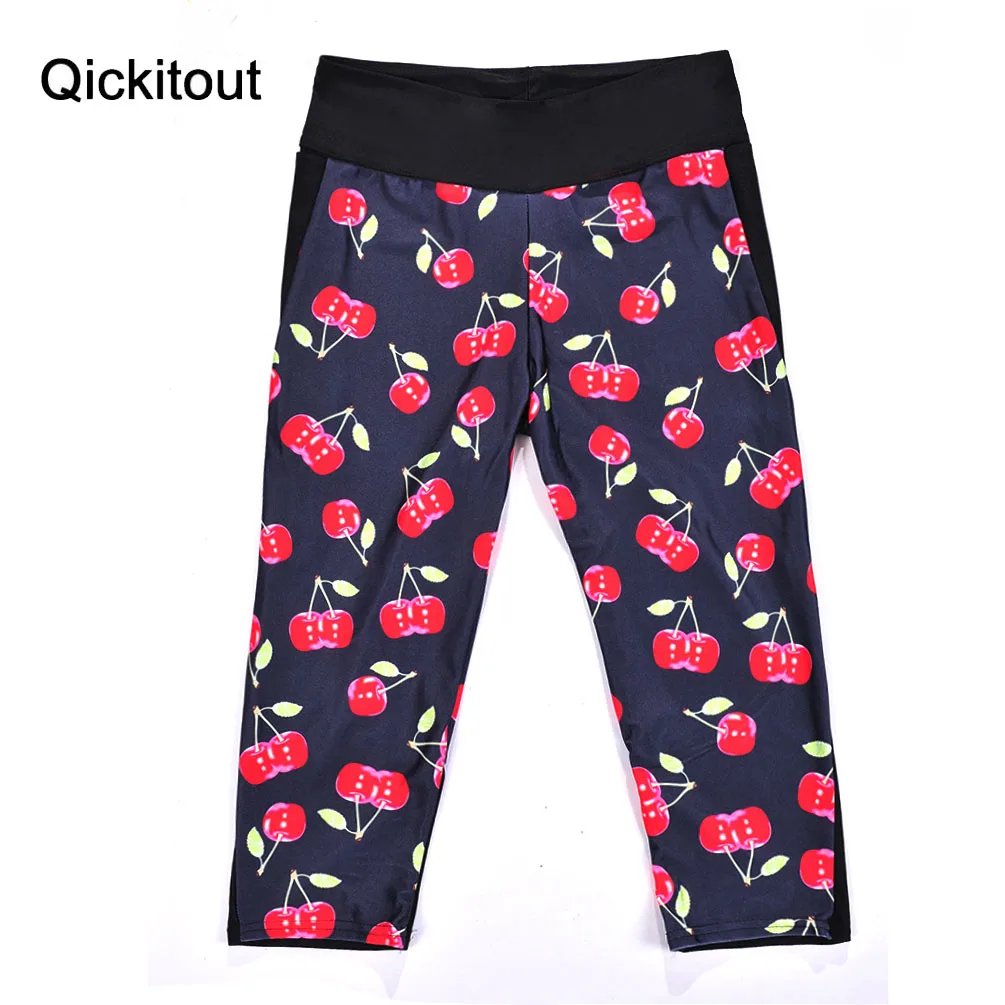 Прямая доставка хит продаж женские штаны с 7 точками леггинсы милые вишни