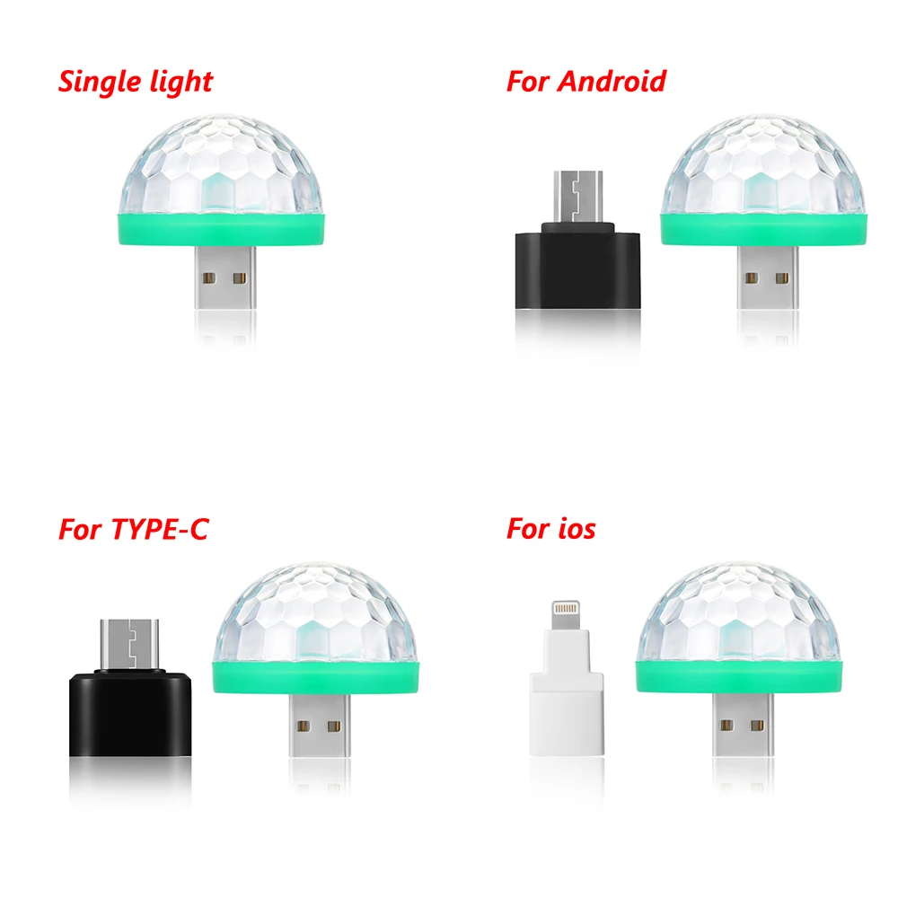 USB мини-грибной светильник автомобильный DJ RGB Красочный музыкальный звук