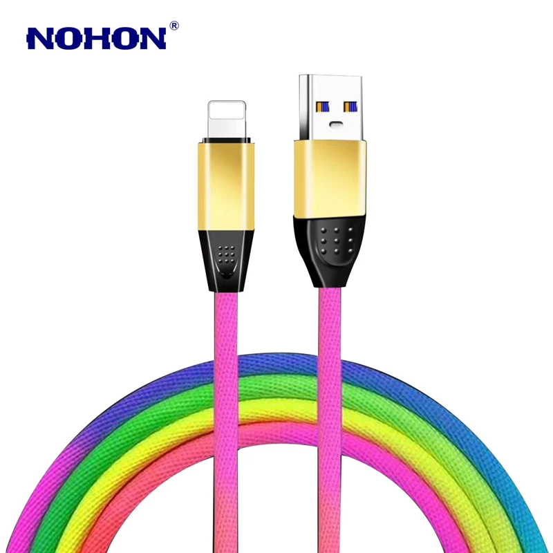 Цветной USB кабель для быстрой зарядки и синхронизации данных iPhone 5 5C 6S 6 7 8 Plus SE X XR XS