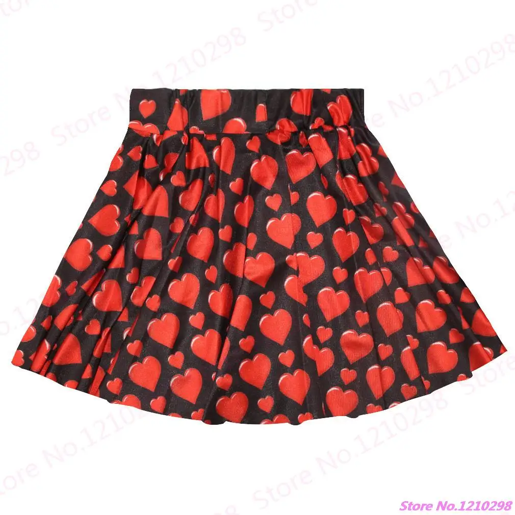 Милые красные мини-юбки с сердечком для влюбленных женские Беговые юбки отдыха