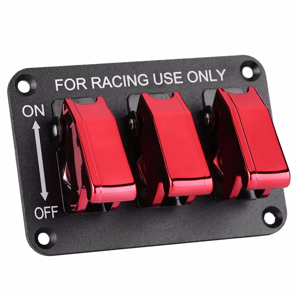 2017 New Switch Panel 1 Set 12V 3 Group Toggle for Racing Car Red | Автомобили и мотоциклы