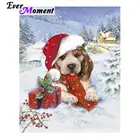 Когда-нибудь момент алмазов картина Рождество Собака зимние Стразы 5D DIY Алмазная вышивка полная квадратная дрель ручной работы S2F475