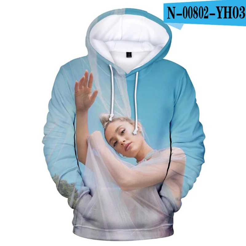 Женская толстовка с капюшоном Thank U Next длинным рукавом в стиле харадзюку худи 3D