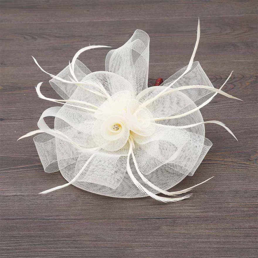 MOLANS Fancy flour Feather Mesh Вуалетка для свадьбы ткань Цветочная средней длины с клипсами