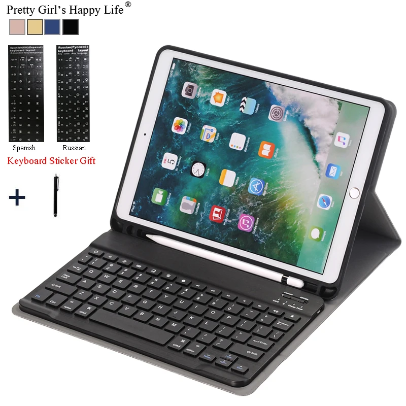 Чехол для iPad a1983для iPad Air 2, съемная WiFi Bluetooth клавиатура, кожаный чехол для iPad 9,7, чехол+ держатель для карандашей
