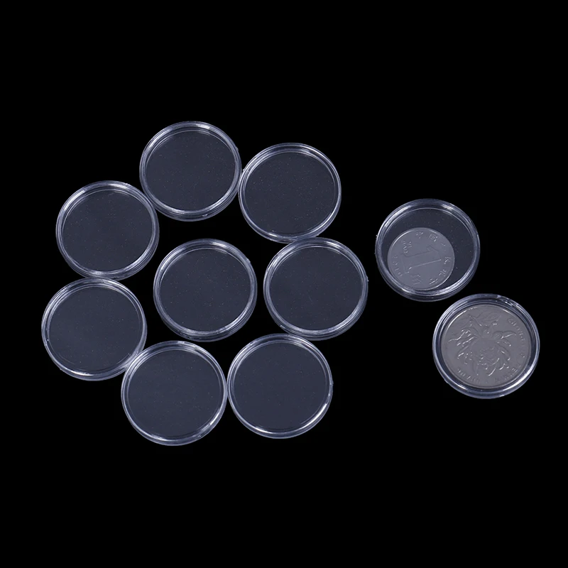 10pcs/pack Round Useful Transparent Coin Capsules Crafts Containers Diameter 26mm Storage/Collection Boxes Holders | Дом и сад