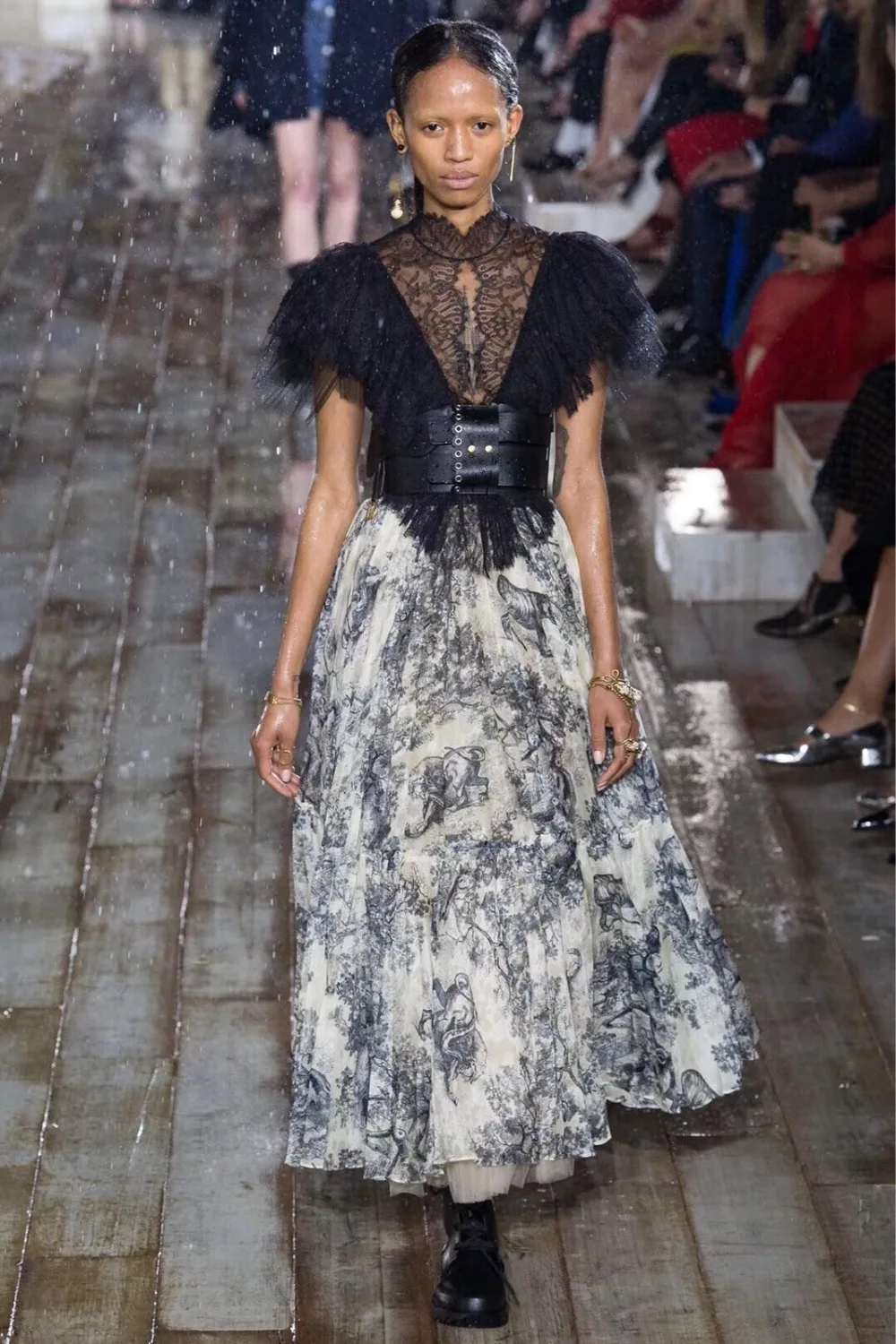 Высококачественное готическое короткое Сетчатое плиссированное платье с поясом